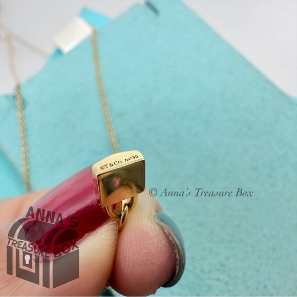 Tiffany & Co. 18K Yellow Gold Key & Lock 16-18" Adjustable Necklace (bx, pch, rb - Picture 6 of 10
